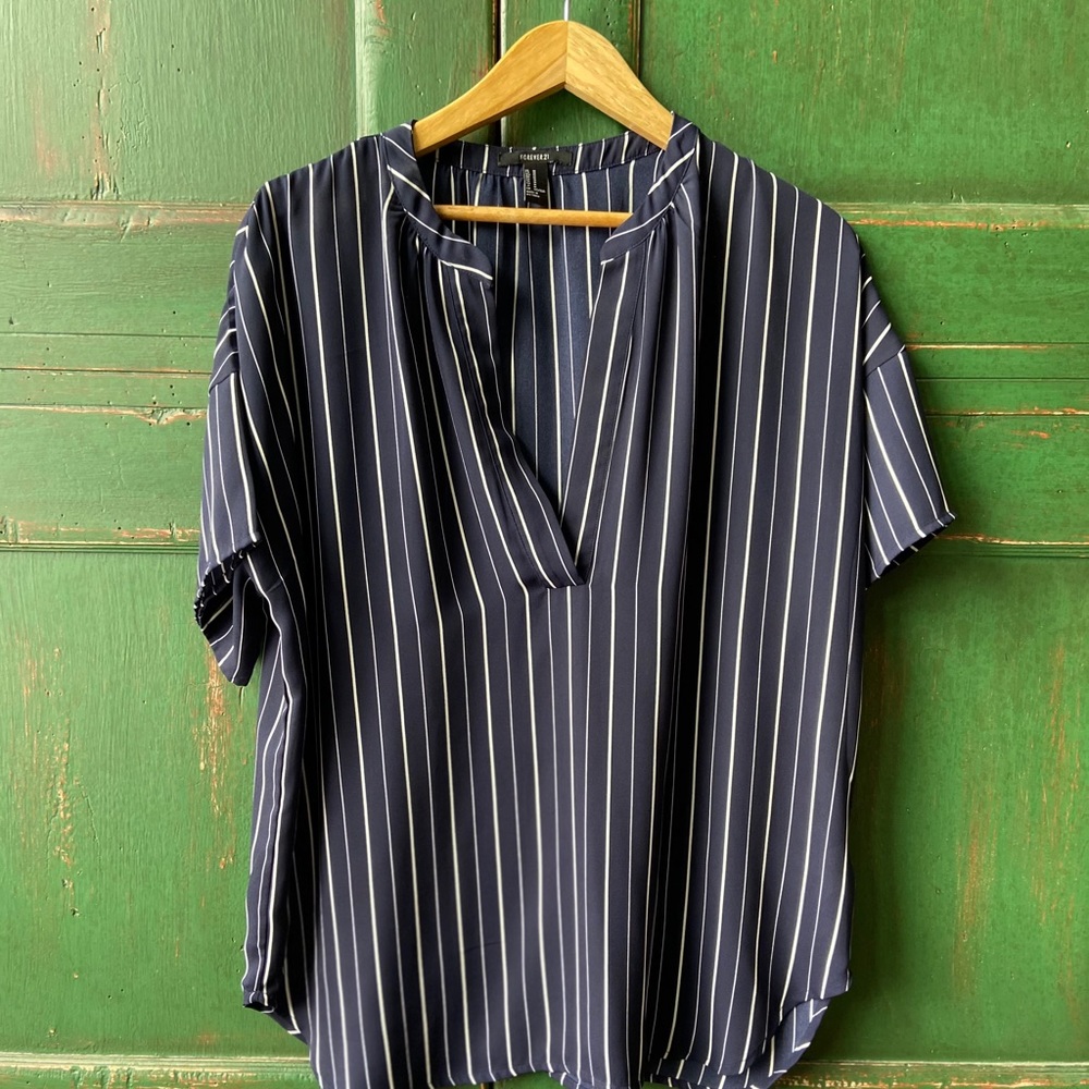 Striped forever 21 blouse